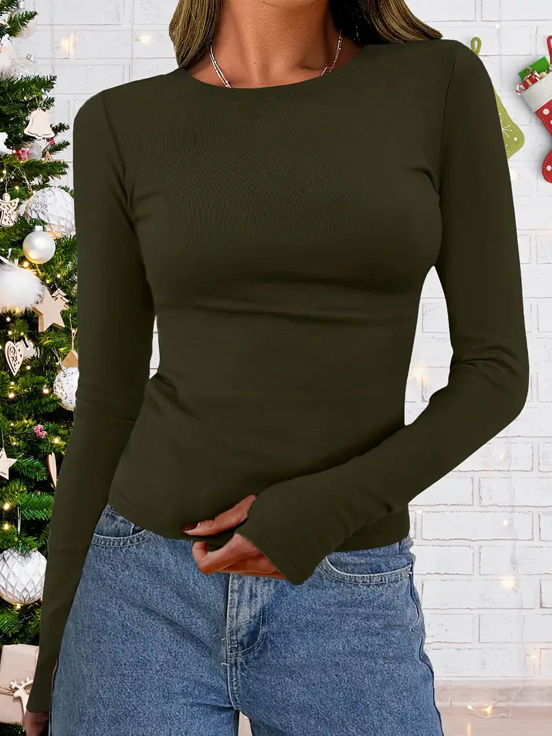 Langarmshirt Damen | Elastisch & Figurbetont
