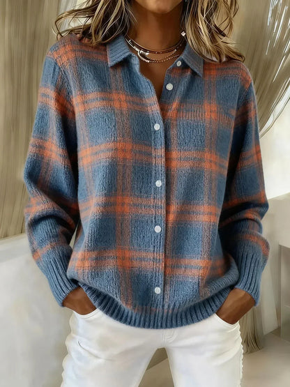 Cardigan Damen | Karomuster & Soft-Touch-Strick 4