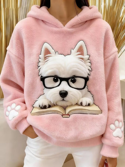 Damen Hoodie Grafik Print Kapuzenpullover Lockere Passform 2
