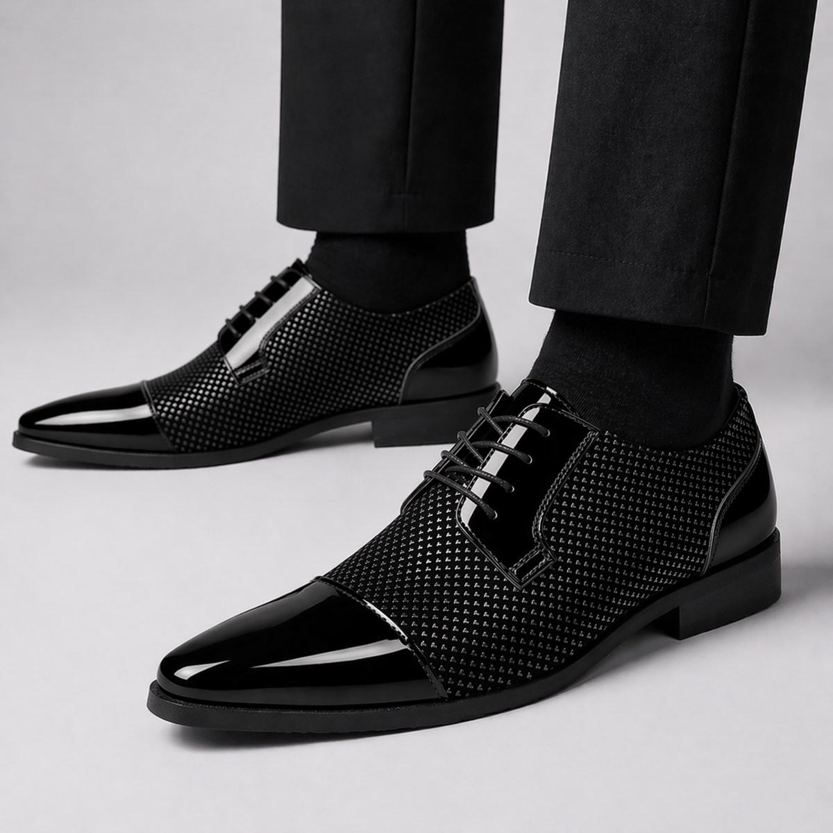 Herren Oxford Schnürschuhe Elegante Spitze Businessschuhe 2