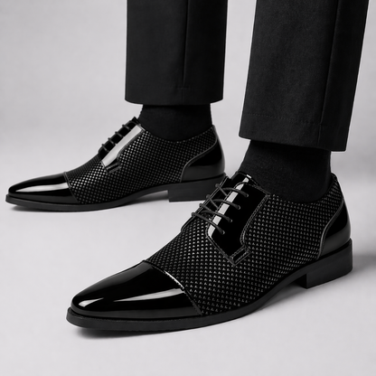Herren Oxford Schnürschuhe Elegante Spitze Businessschuhe 2