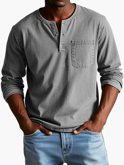 Langarmshirt Herren Henley-Stil | Bequem & Vielseitig Kombinierbar 5