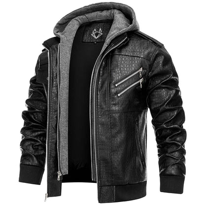 Herren Jacke Abnehmbare Kapuze Streetwear Regular Fit 1