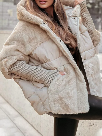 Winterjacke Damen mit Kapuze | Wärmeisolierend & Farbblock Design 8