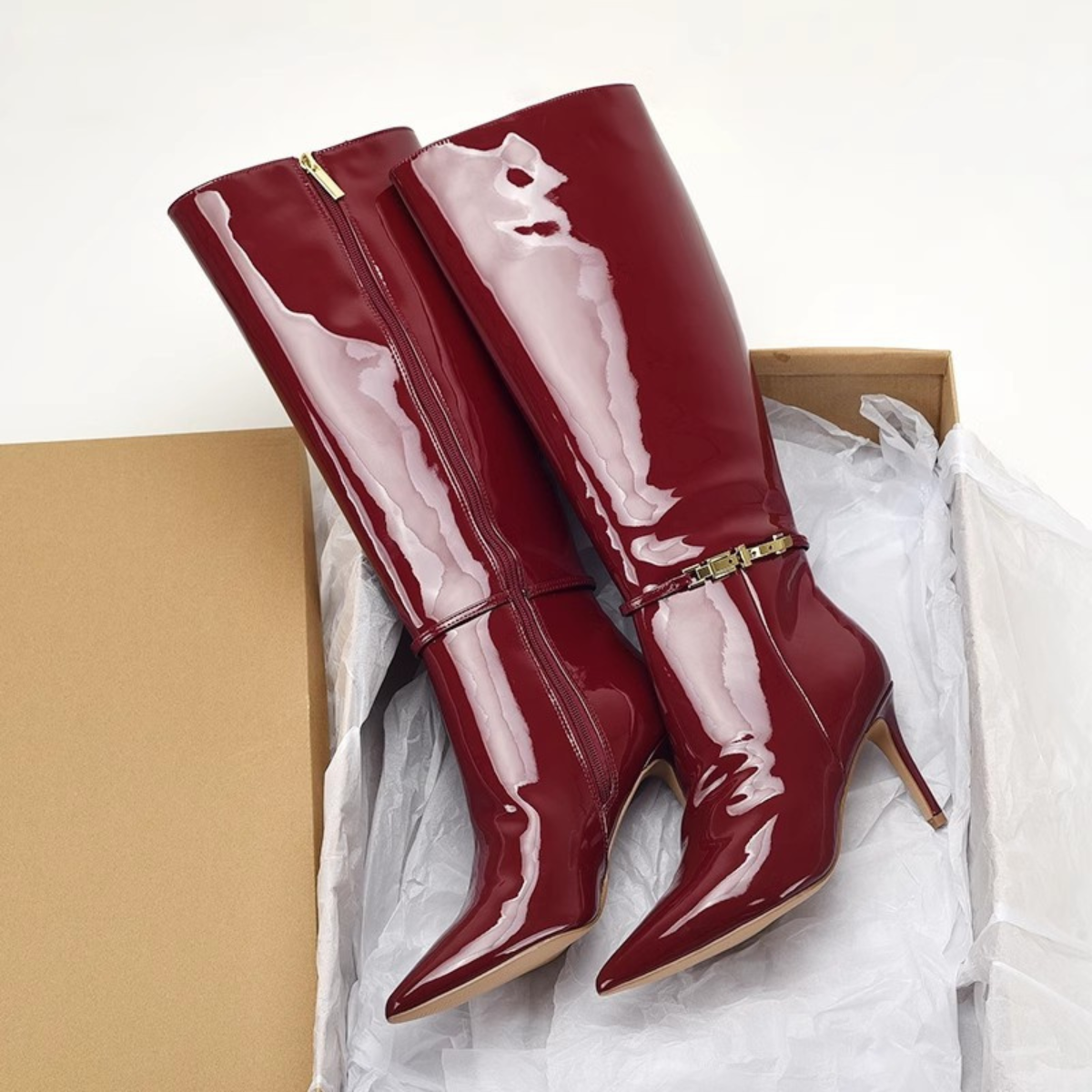 Schnallenstiefeletten Damen | Eleganter Spitzer Zehenbereich 4
