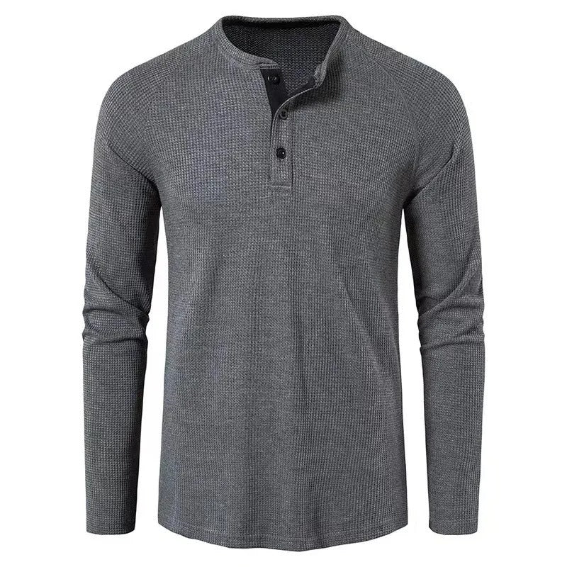Herren Langarmhemd Knopfleiste Regular Fit Freizeithemd 3