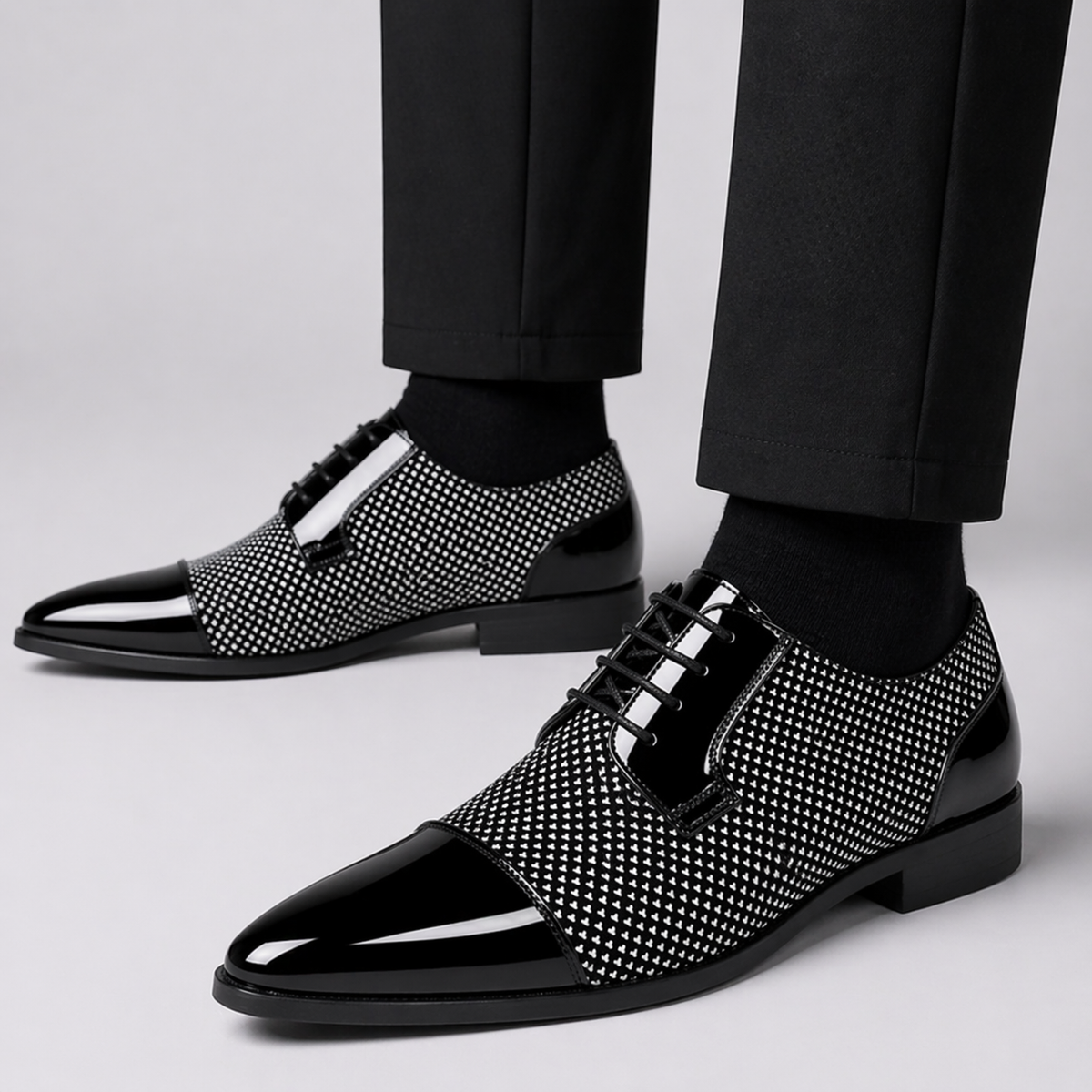 Herren Oxford Schnürschuhe Elegante Spitze Businessschuhe 10