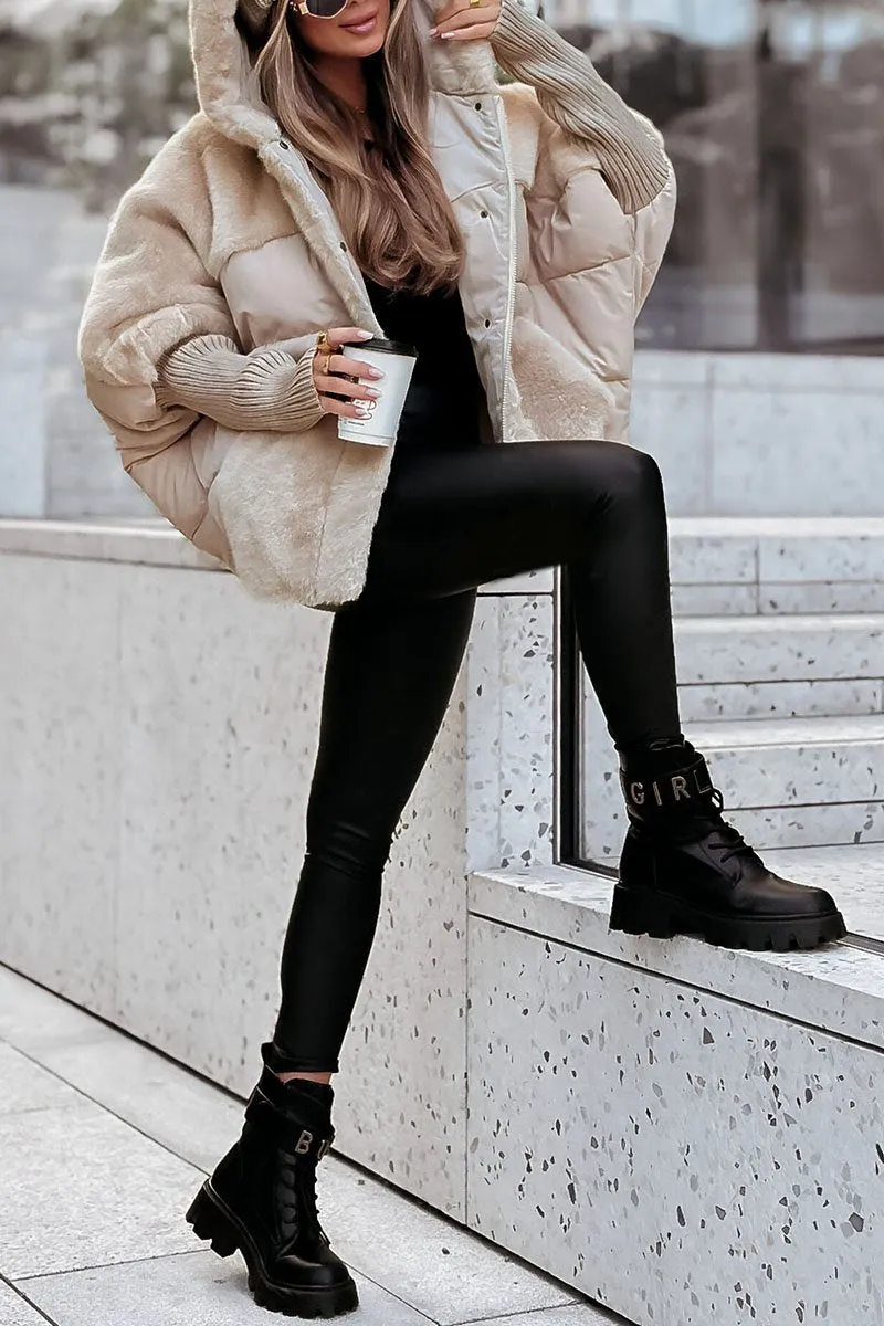 Winterjacke Damen mit Kapuze | Wärmeisolierend & Farbblock Design 14