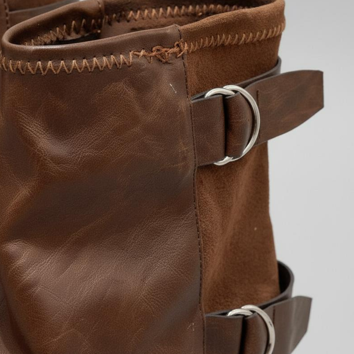 Damen Stiefel Schnallen Profilsohle Boots Used Look 5
