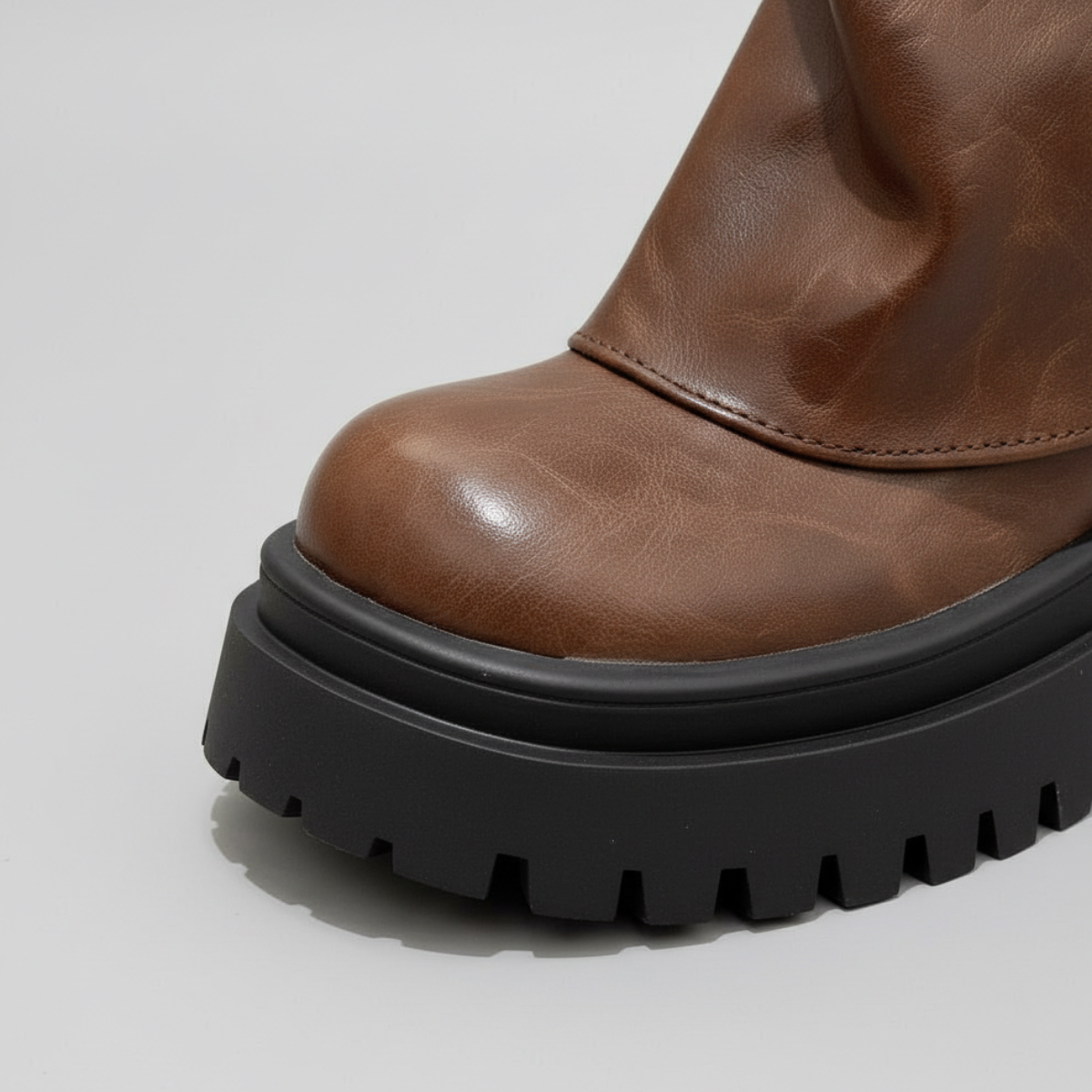 Damen Stiefel Schnallen Profilsohle Boots Used Look 4