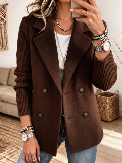 Blazer Damen | Doppelreihig mit Strickärmeln 6
