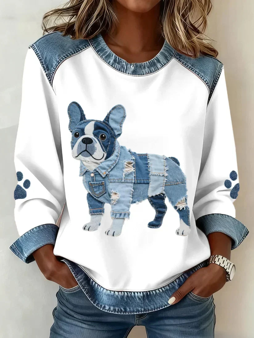 Sweatshirt Damen | Mit Dackel-Print & Lockerer Passform 3