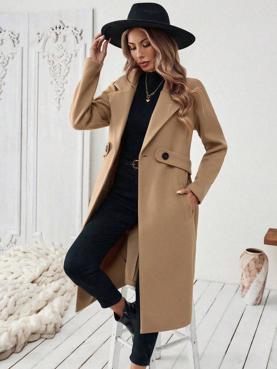 Mantel Damen | Streckender Schnitt mit Revers 9