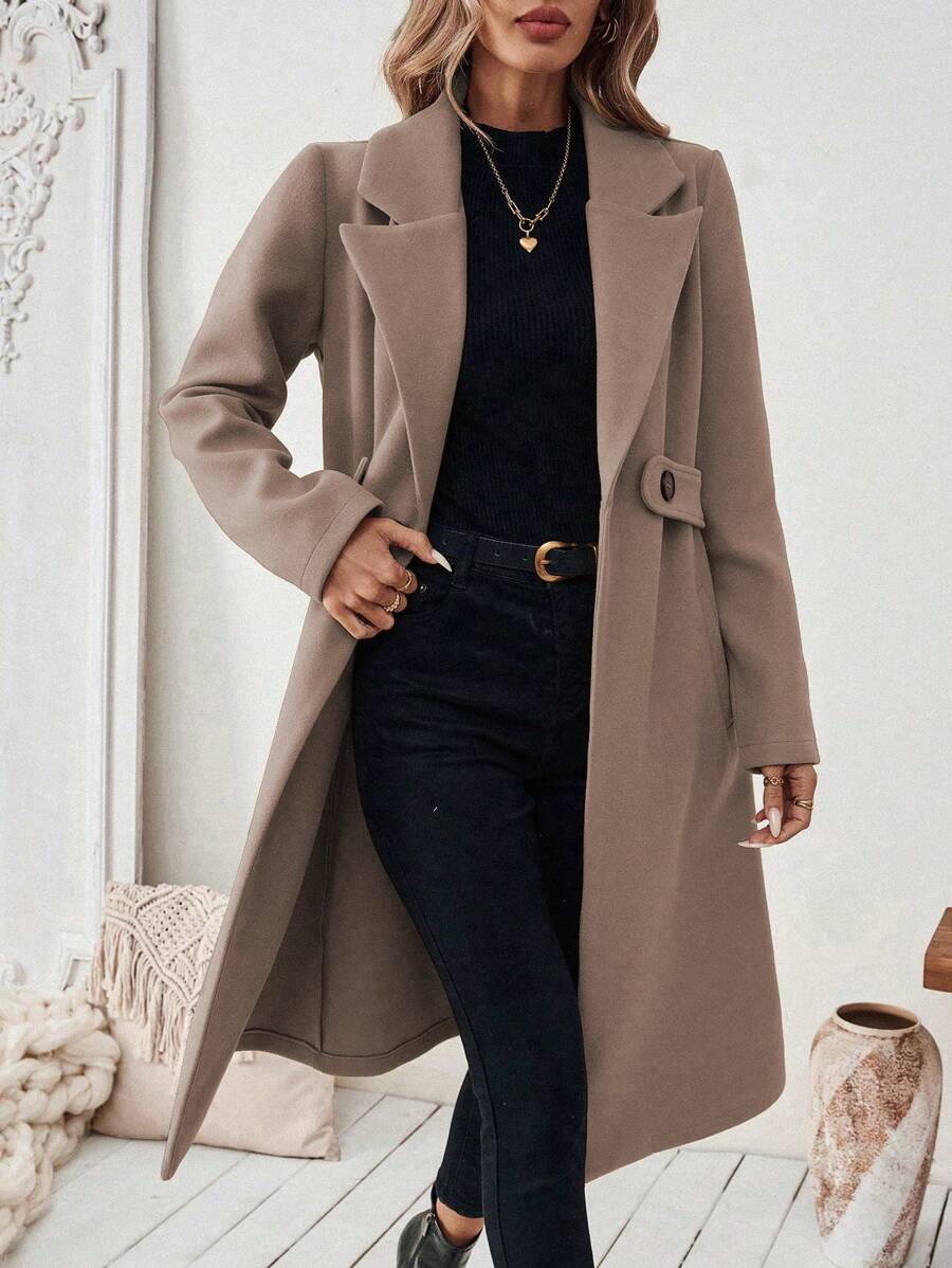 Mantel Damen | Streckender Schnitt mit Revers 19