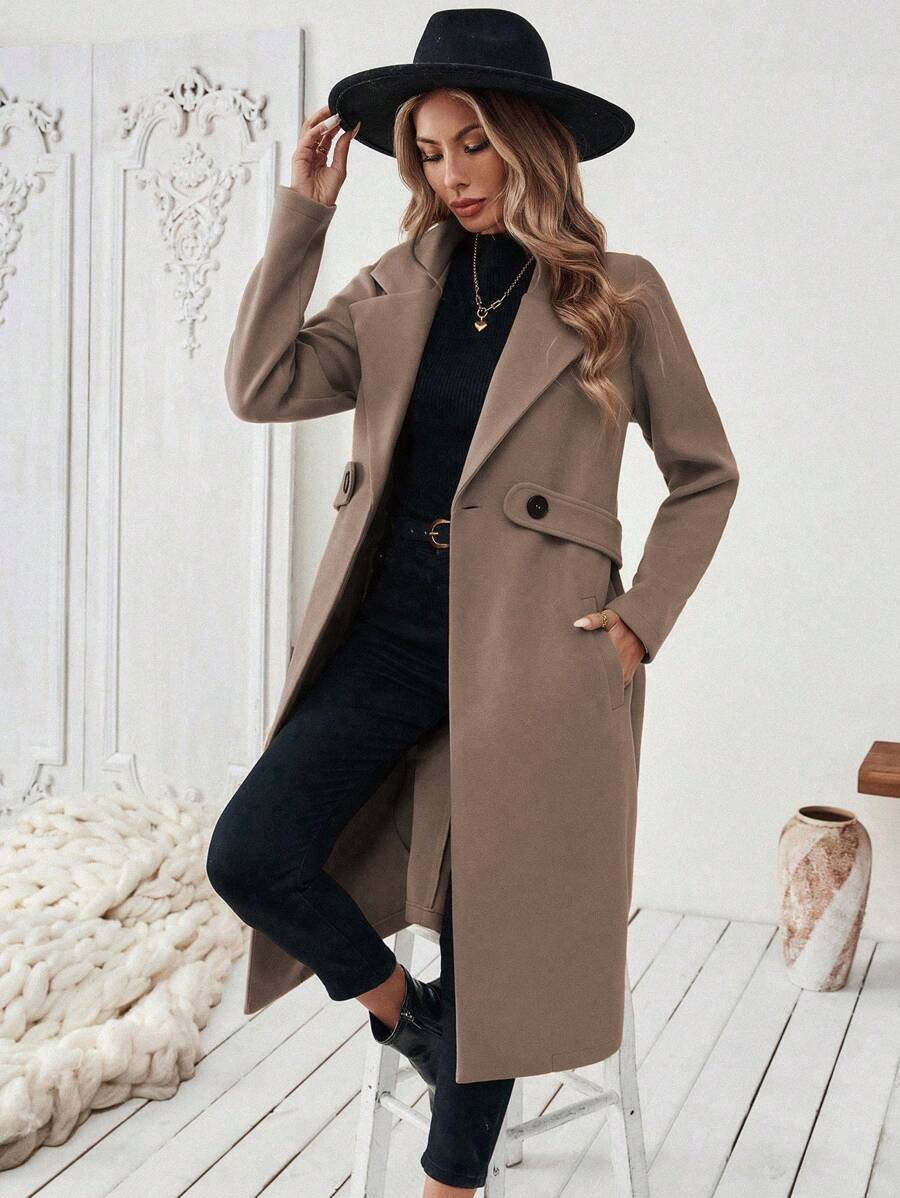 Mantel Damen | Streckender Schnitt mit Revers 20