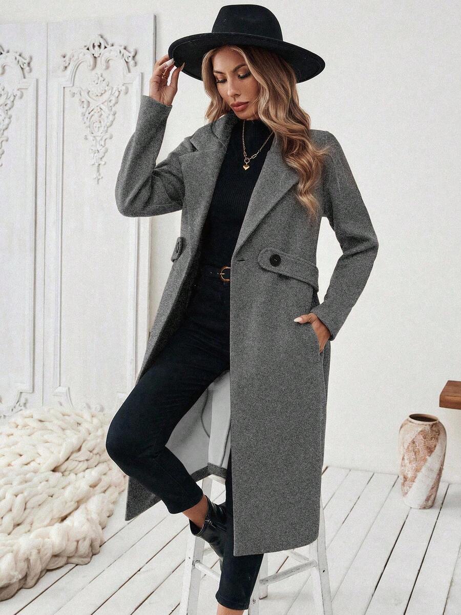 Mantel Damen | Streckender Schnitt mit Revers 25