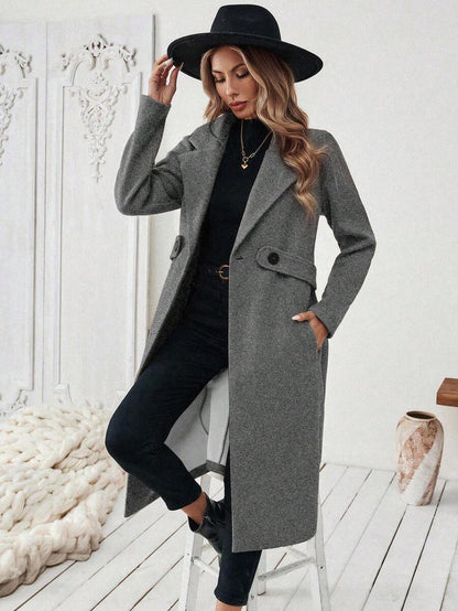 Mantel Damen | Streckender Schnitt mit Revers 25