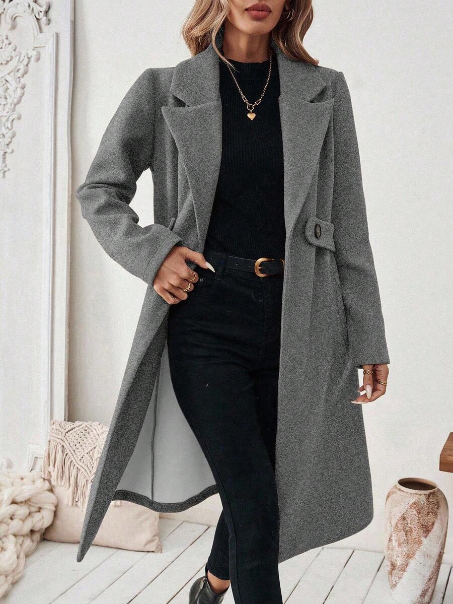 Mantel Damen | Streckender Schnitt mit Revers 26