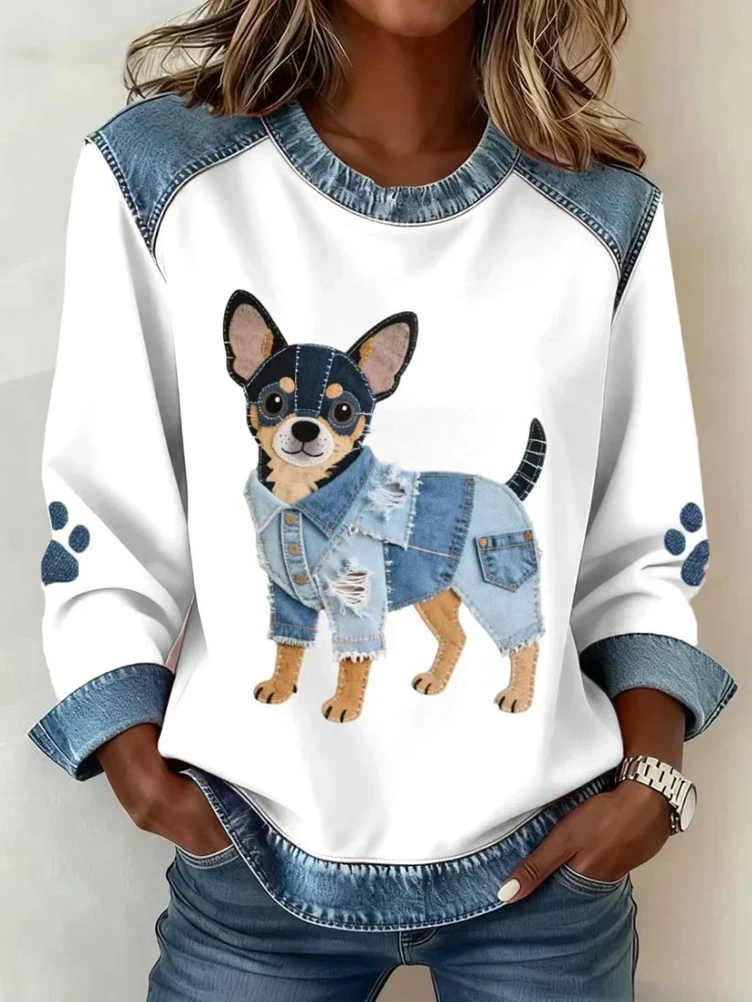 Sweatshirt Damen | Mit Dackel-Print & Lockerer Passform 5