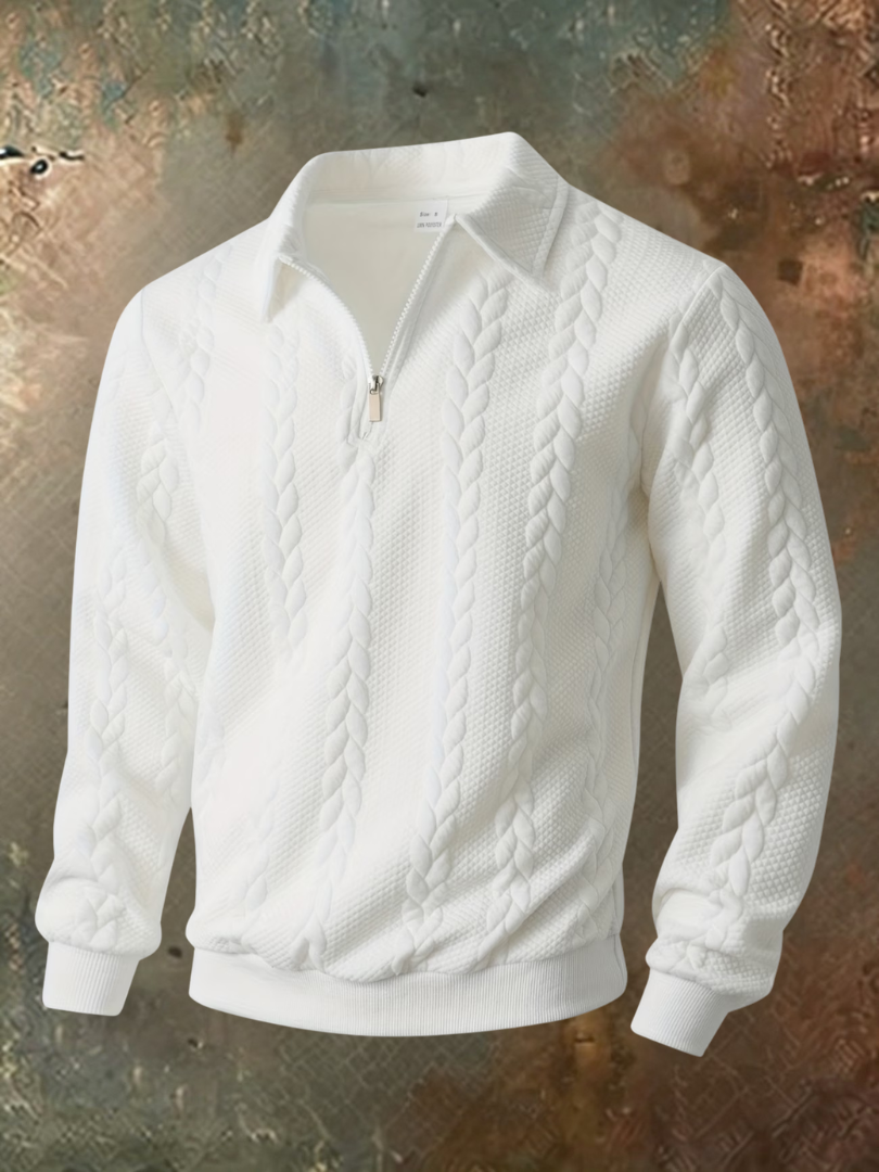 Zopfstrick Pullover Herren | Half-Zip & Warm 1