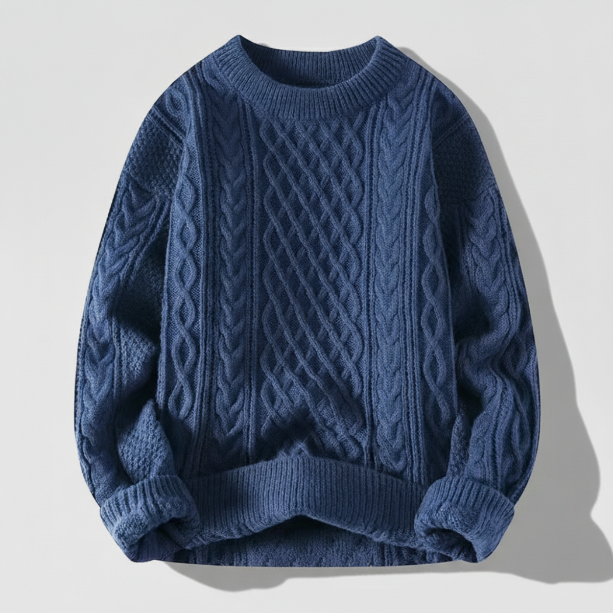 Herren Strickpullover Rautenmuster Rundhals Strickjacke 1