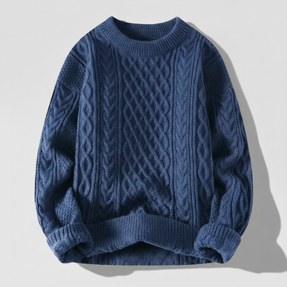 Herren Strickpullover Rautenmuster Rundhals Strickjacke 1