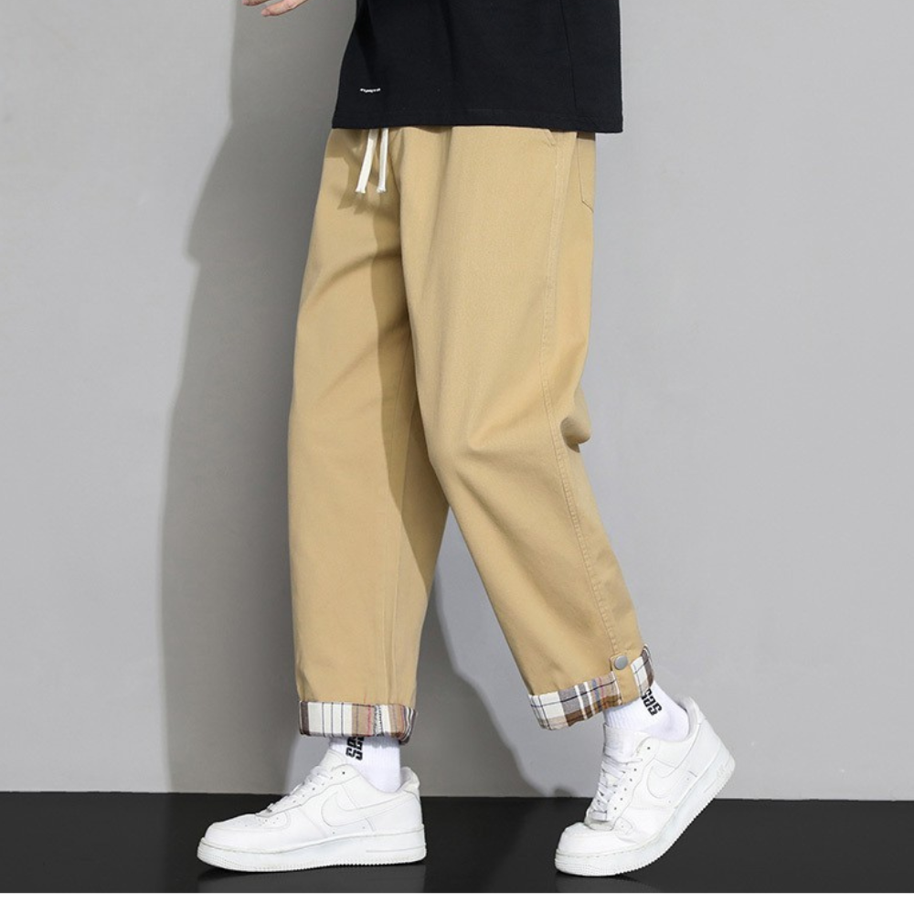 Herren Loungehose Saumumschlag Lockere Jogginghose Freizeit 2