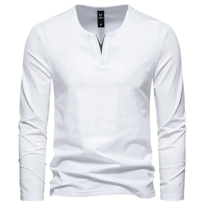 Herren Henley Shirt Langarm Regular Fit Freizeitshirt 1