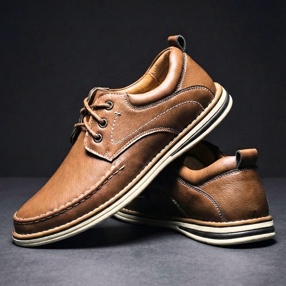 Herren Oxford Schuhe Klassisch Gepolstert Schnürschuhe 1