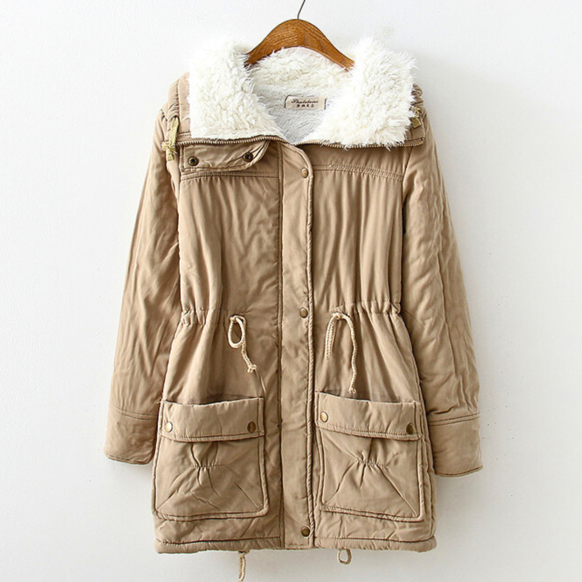 Herren Parka Sherpa-Fütterung Winddicht Winterjacke Warm 1