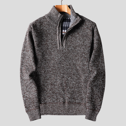 Herren Troyer Pullover Reißverschlusskragen Strickpulli 1