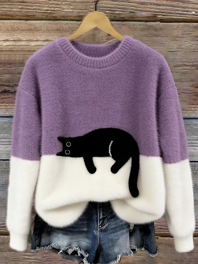 Pullover Damen mit Katzenmotiv | Weich & Kuschelig 10