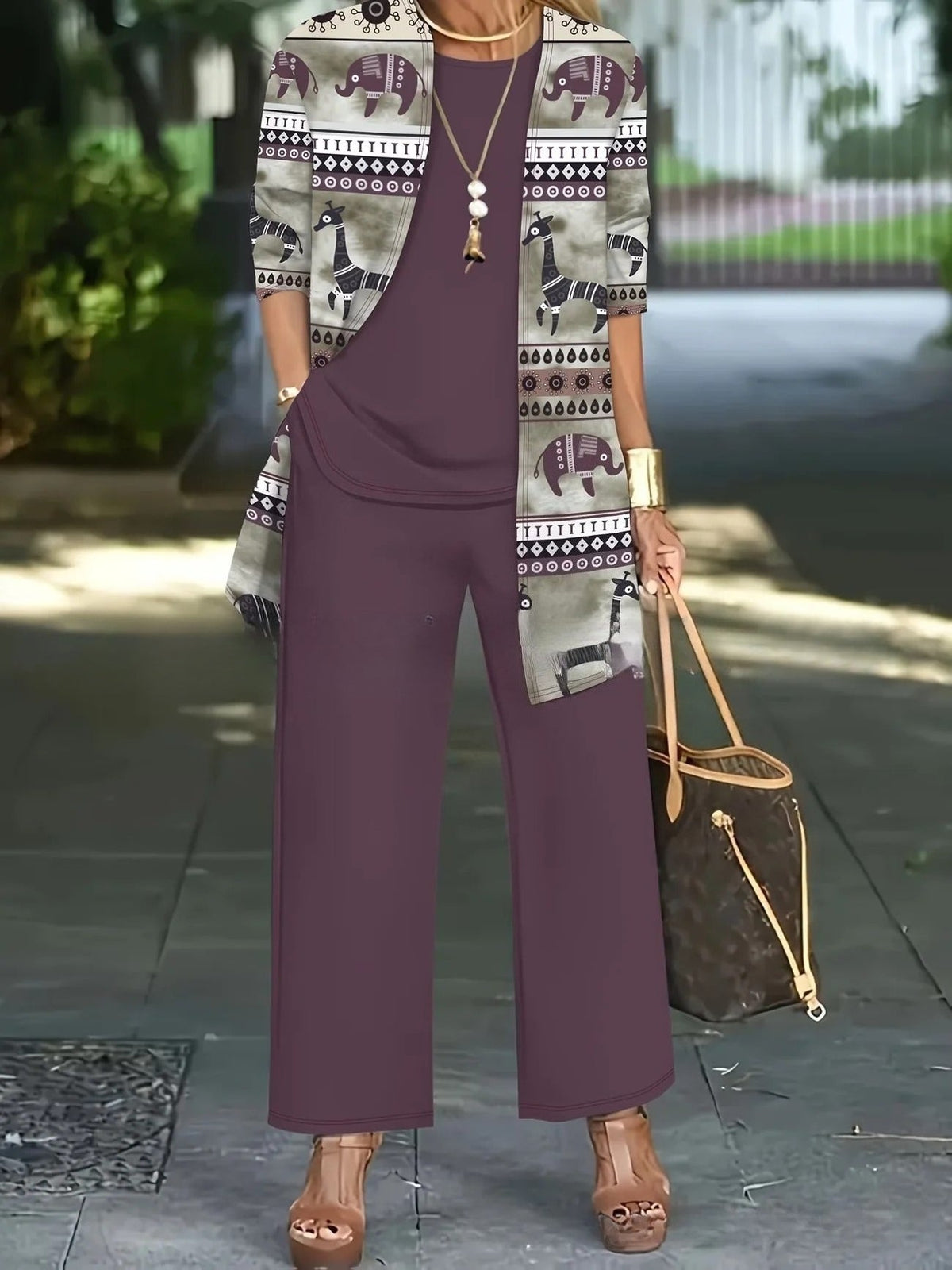 Cardigan Set Damen | 3-teilig mit Weste und Hose 9