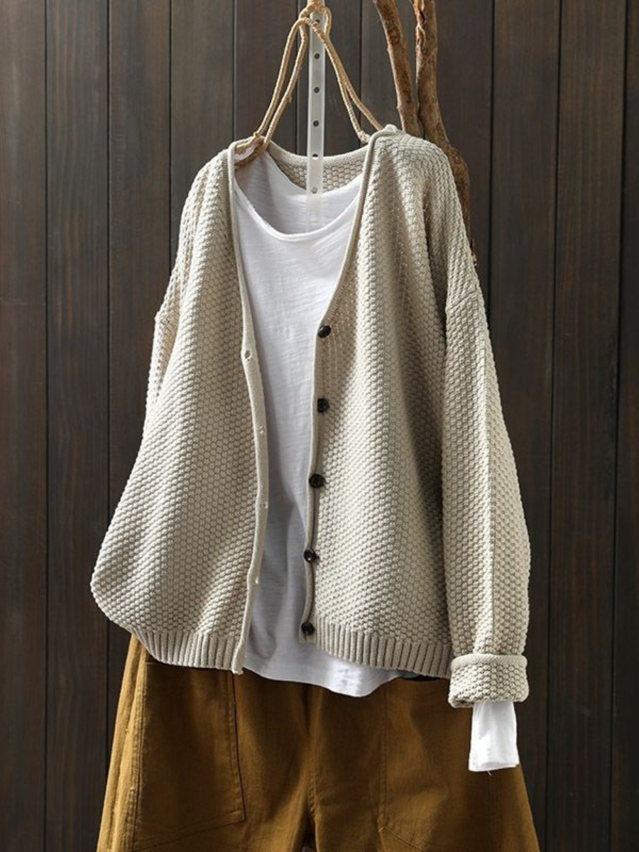 Strickjacke Damen Oversized | Weicher V-Ausschnitt 2