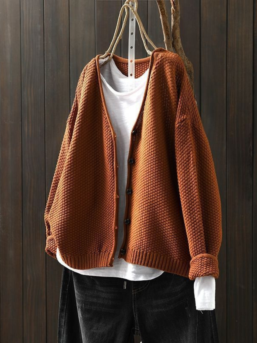 Strickjacke Damen Oversized | Weicher V-Ausschnitt 5
