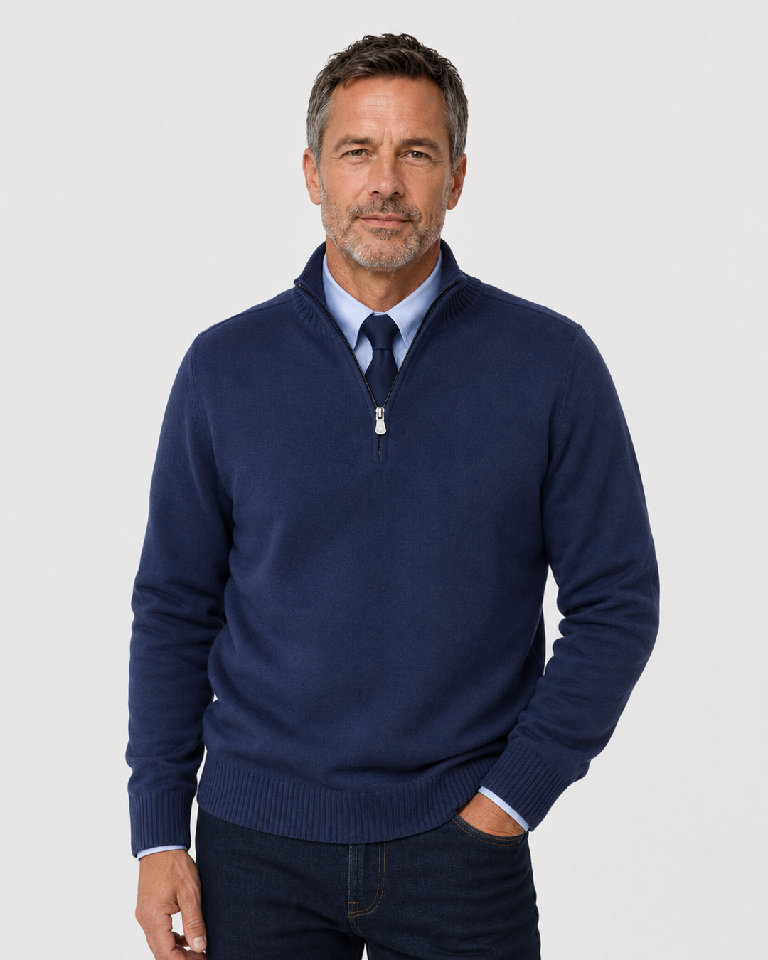 Strickpullover Herren | Mit Viertelreißverschluss & Bequem 9