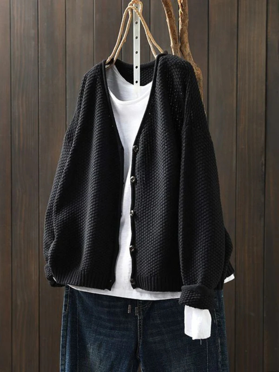 Strickjacke Damen Oversized | Weicher V-Ausschnitt 7