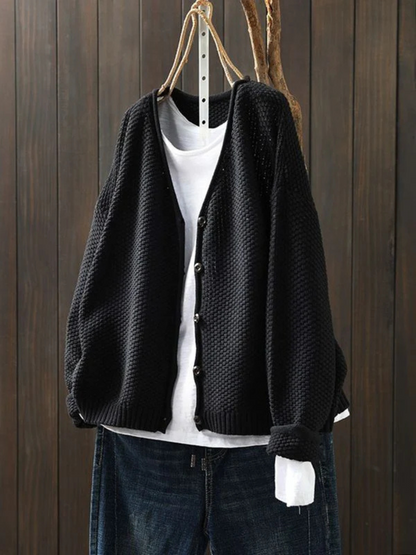 Strickjacke Damen Oversized | Weicher V-Ausschnitt 7