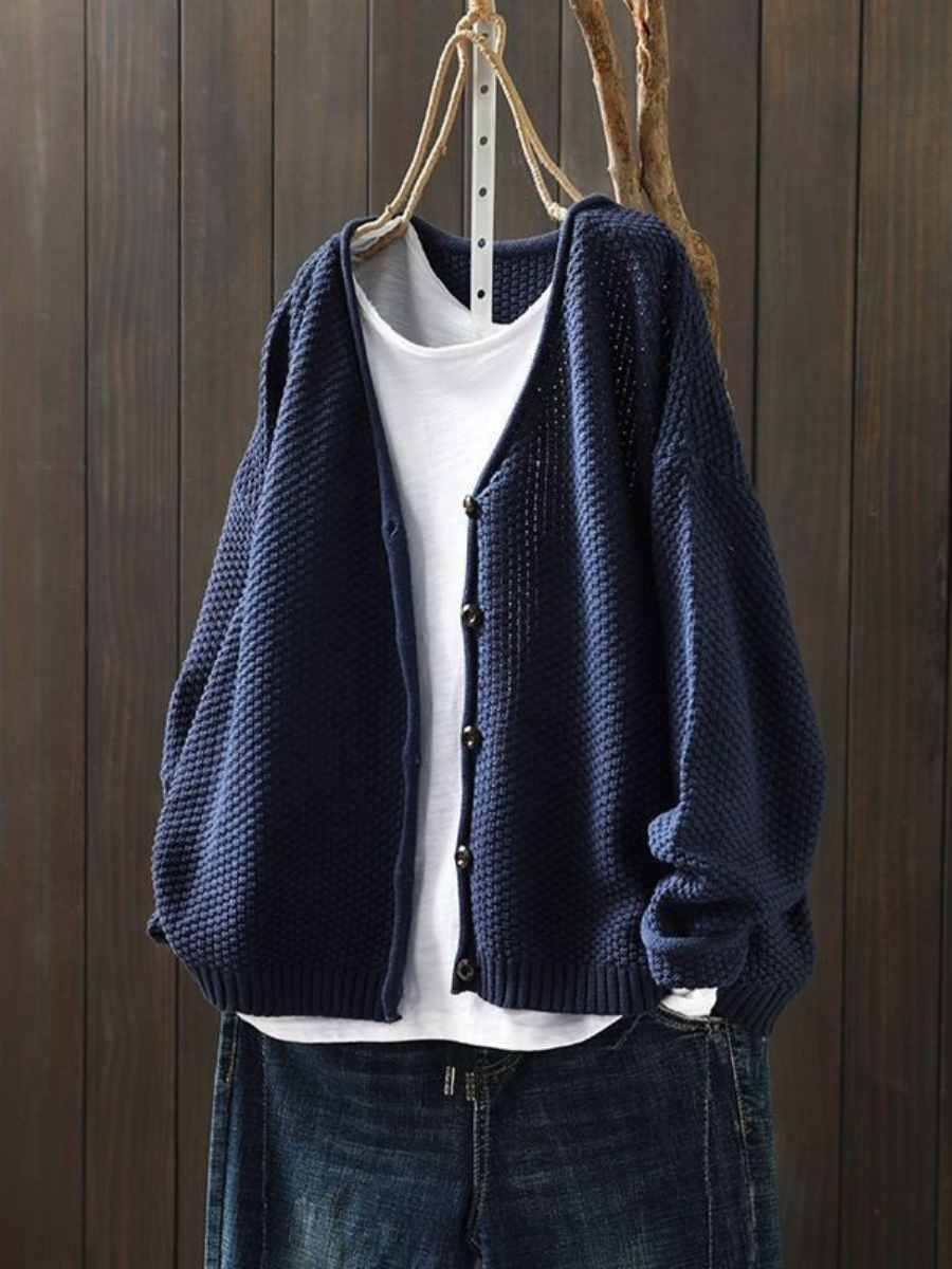 Strickjacke Damen Oversized | Weicher V-Ausschnitt 8
