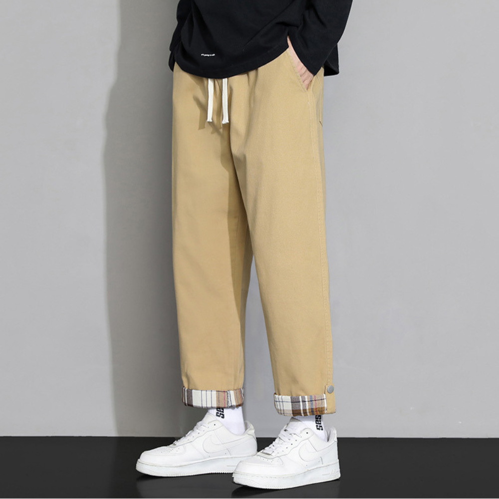Herren Loungehose Saumumschlag Lockere Jogginghose Freizeit 1