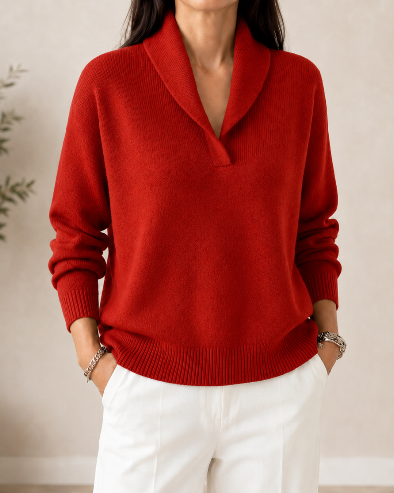 Damen V-Ausschnitt Pullover Wickeleffekt Strickpulli Langarm 11