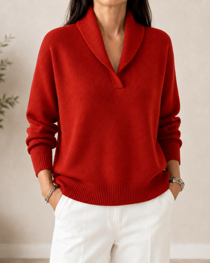 Damen V-Ausschnitt Pullover Wickeleffekt Strickpulli Langarm 11