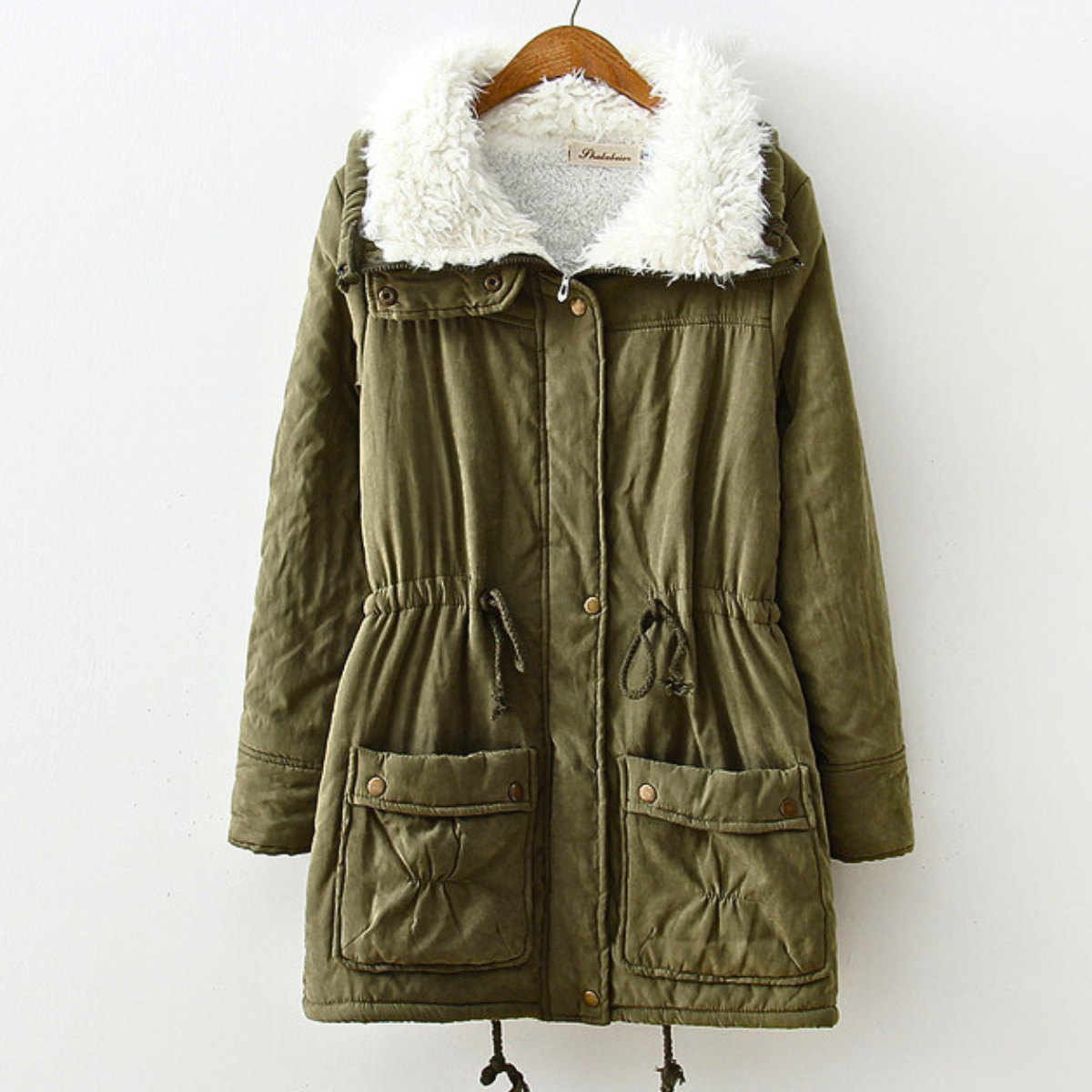 Herren Parka Sherpa-Fütterung Winddicht Winterjacke Warm 2