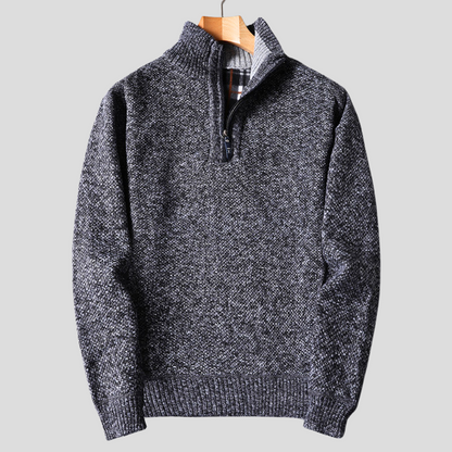 Herren Troyer Pullover Reißverschlusskragen Strickpulli 2