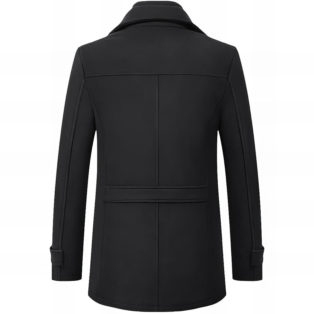 Herren Mantel Tailored Fit Knopfleiste Wintermantel 2