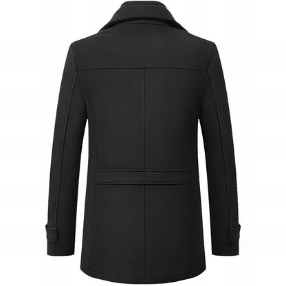 Herren Mantel Tailored Fit Knopfleiste Wintermantel 2