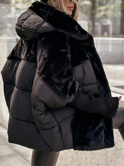 Winterjacke Damen mit Kapuze | Wärmeisolierend & Farbblock Design 15