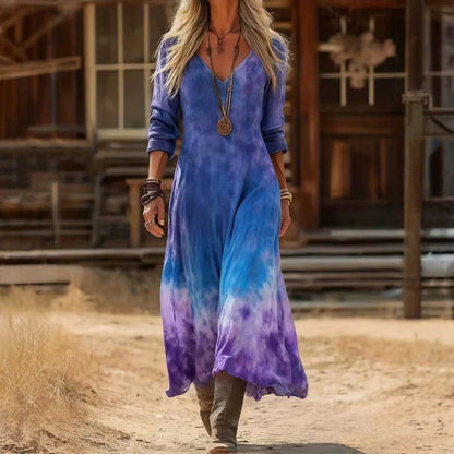 Maxikleid Damen | Langarm mit V-Ausschnitt 5