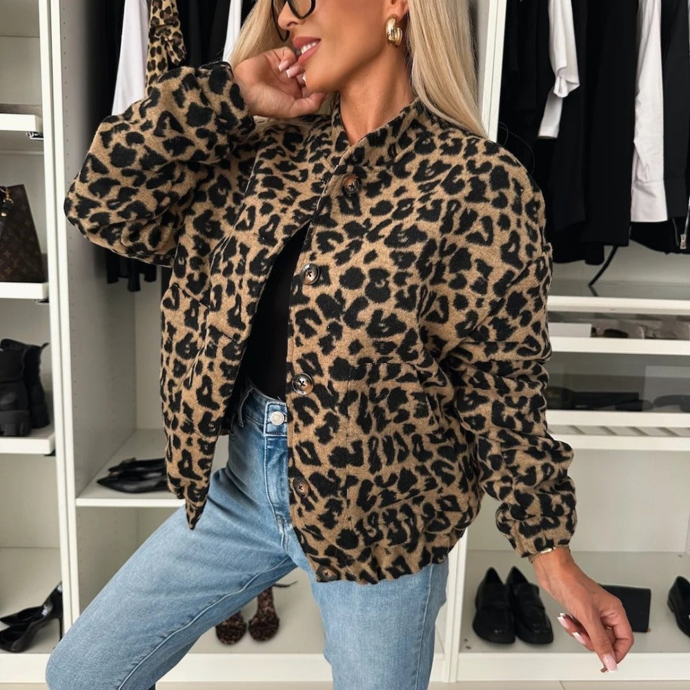Jacke Damen | Leopardenmuster & Knopfleiste 3