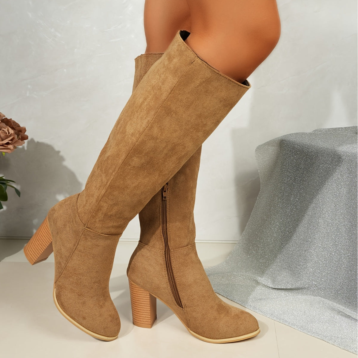 Kniehohe Stiefel Damen | Blockabsatz & Elegante Schuhspitze 2